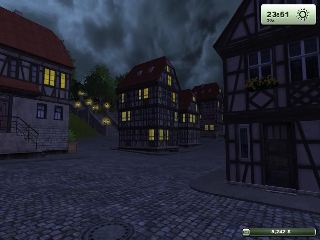 Farming Simulator 2013 (Windows) screenshot: City at night