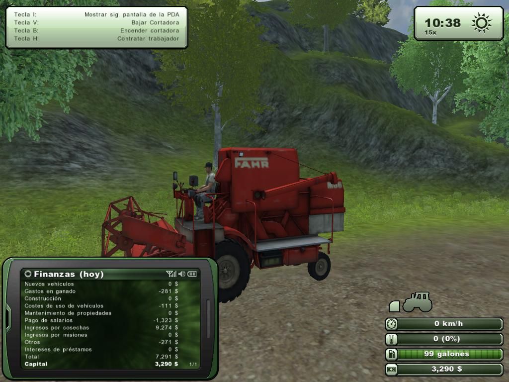 Farming Simulator 2013 (Windows) screenshot: Harvester FAHR