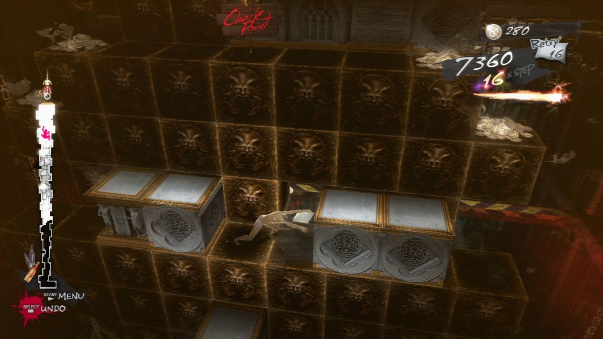 Catherine (PlayStation 3) screenshot: You can move several blocks at once.