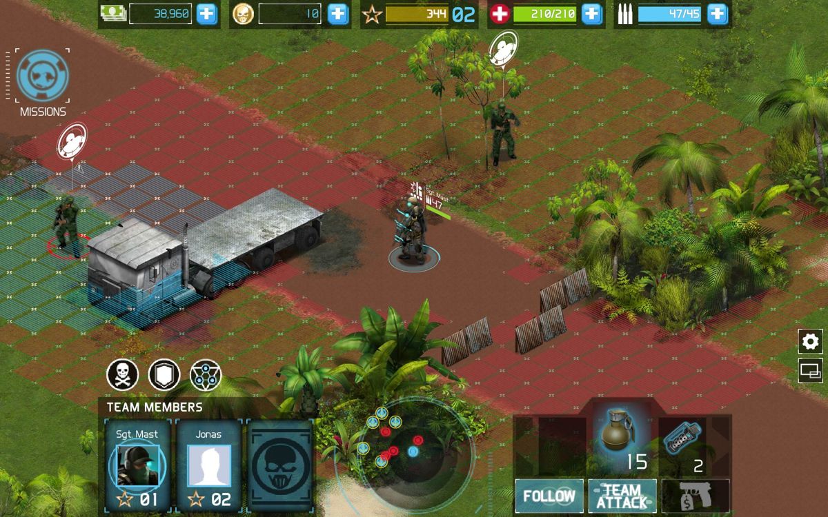 Tom Clancy's Ghost Recon: Commander (Browser) screenshot: About to throw a grenade.