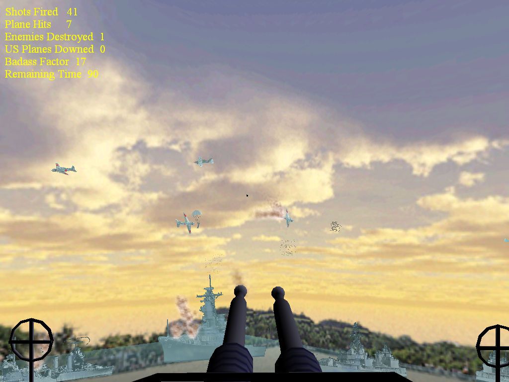 Pearl Harbor Encounter (Windows) screenshot: One pilot have jumped from his plane