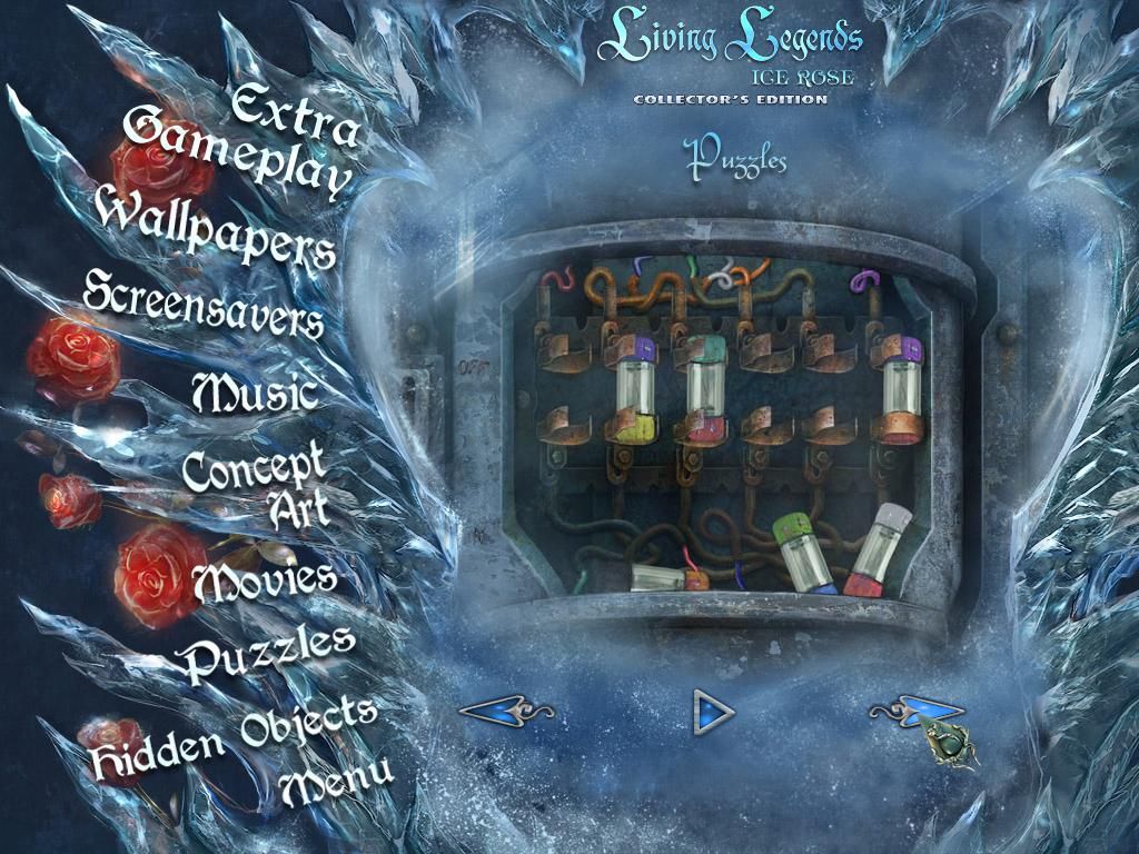 Living Legends: Ice Rose (Collector's Edition) (Windows) screenshot: Extras – puzzles fuses