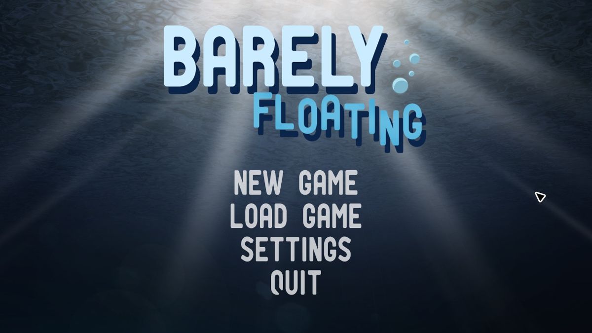 Barely Floating (Windows) screenshot: The main menu.