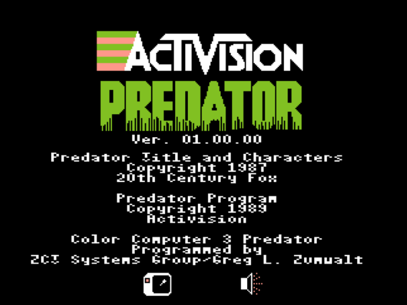 Predator (TRS-80 CoCo) screenshot: Introduction