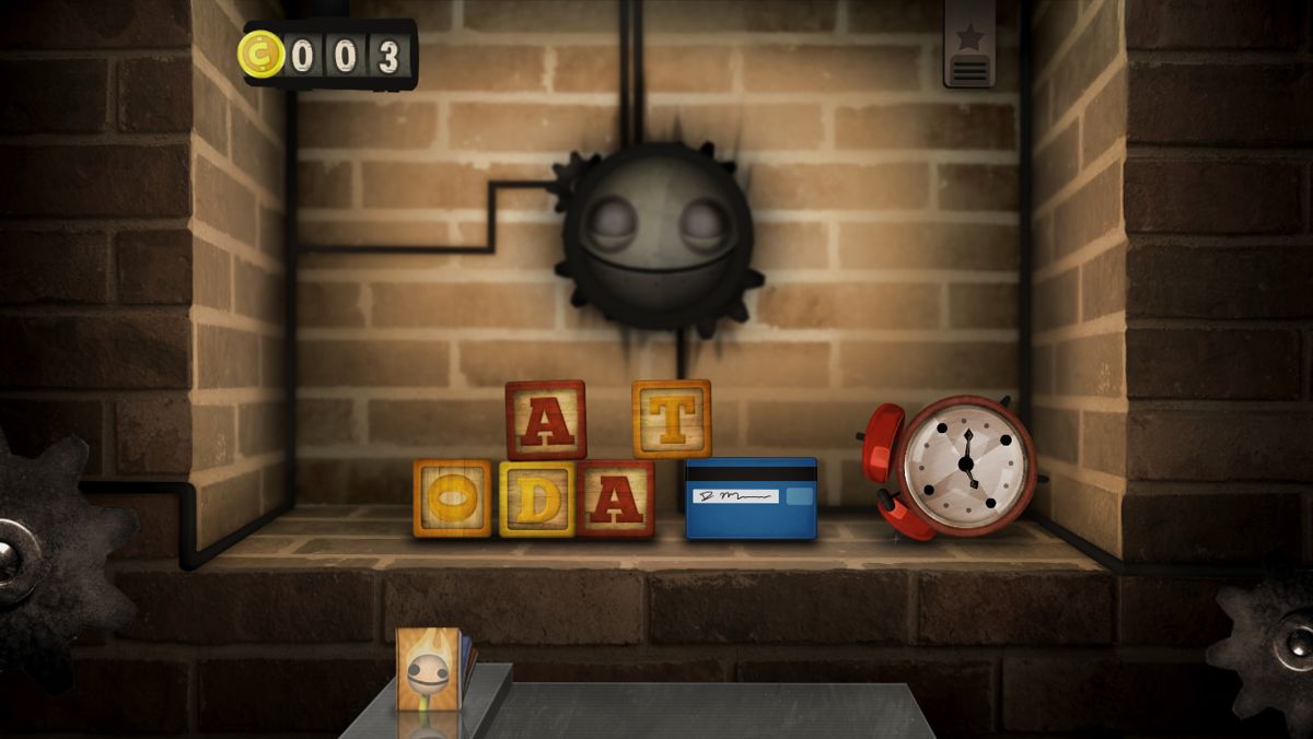 Little Inferno (Windows) screenshot: Three types of objects are thrown into the fireplace.