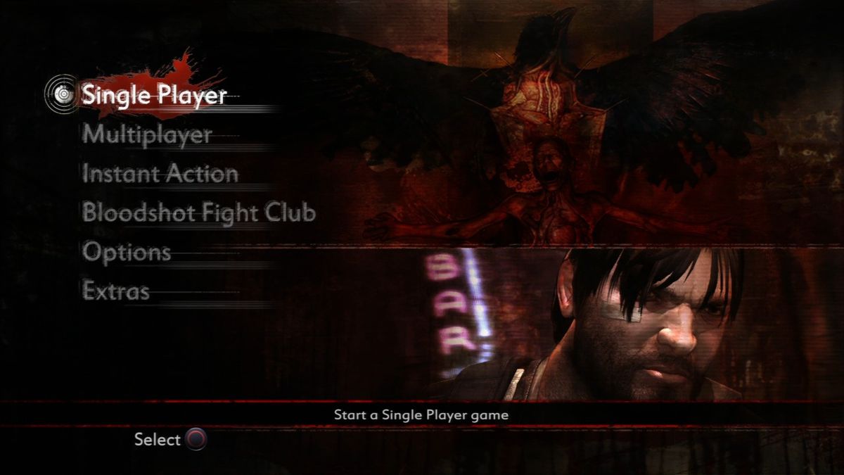 Condemned 2: Bloodshot (PlayStation 3) screenshot: Main menu