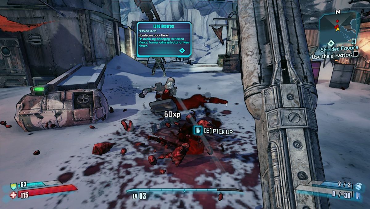 Borderlands 2 (Windows) screenshot: Epic shotgun gibs