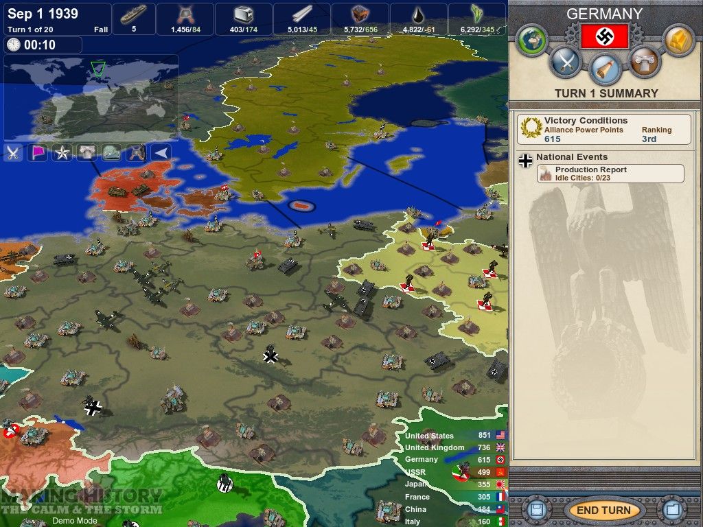 Making History: The Calm & The Storm (Windows) screenshot: Germany, as known as the 3rd Reich during that time