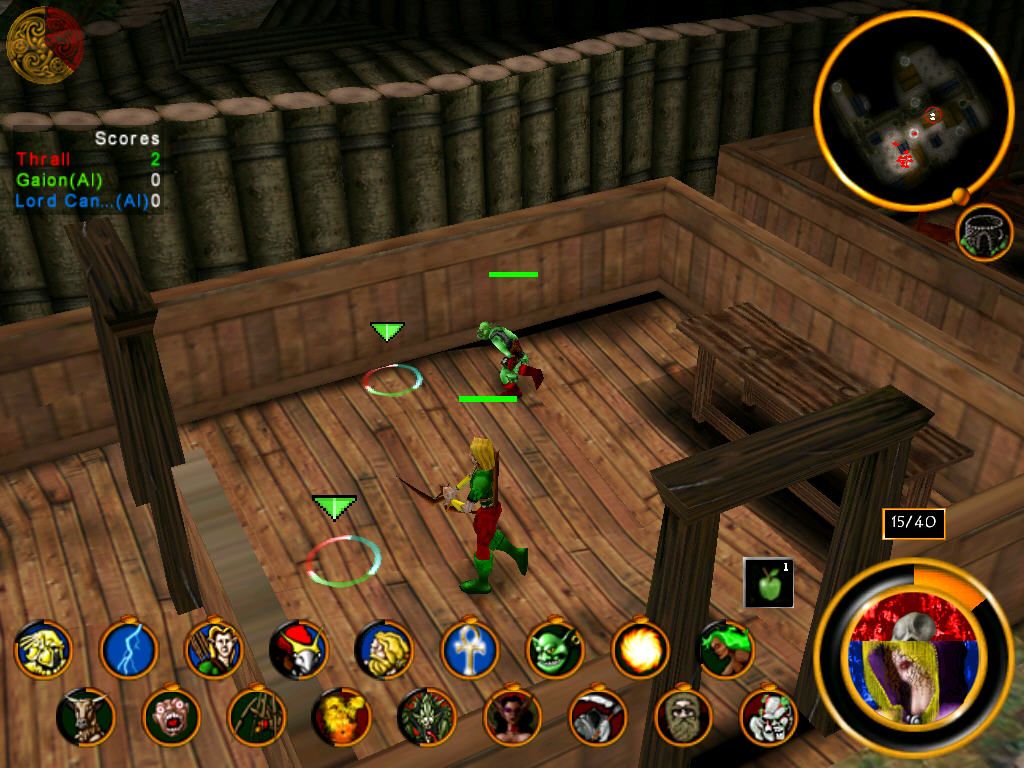 Magic & Mayhem: The Art of Magic (Windows) screenshot: Elf & orc in one team