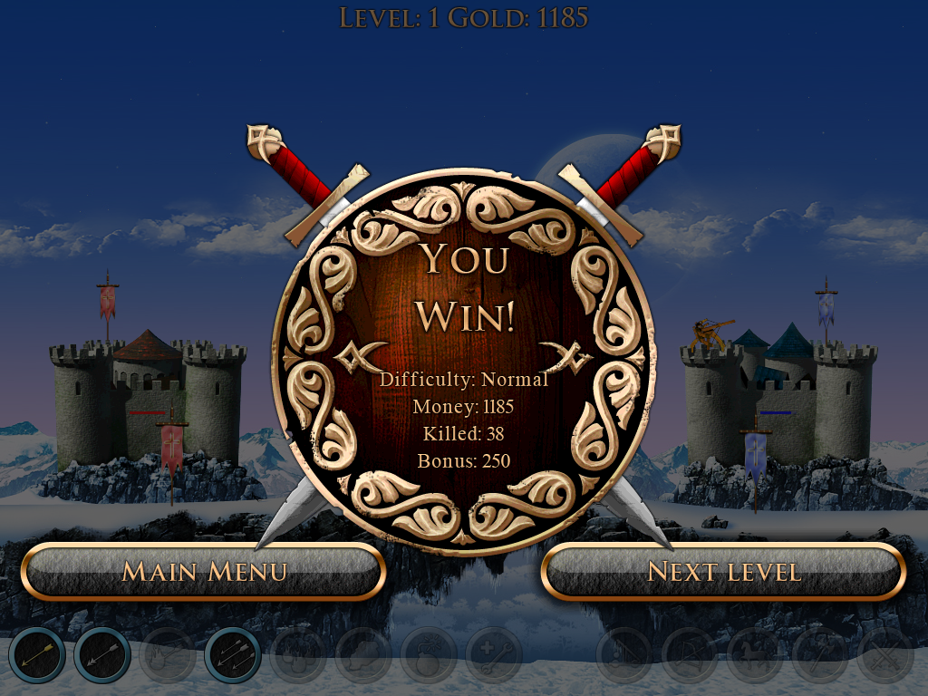 Medieval (iPad) screenshot: You win!
