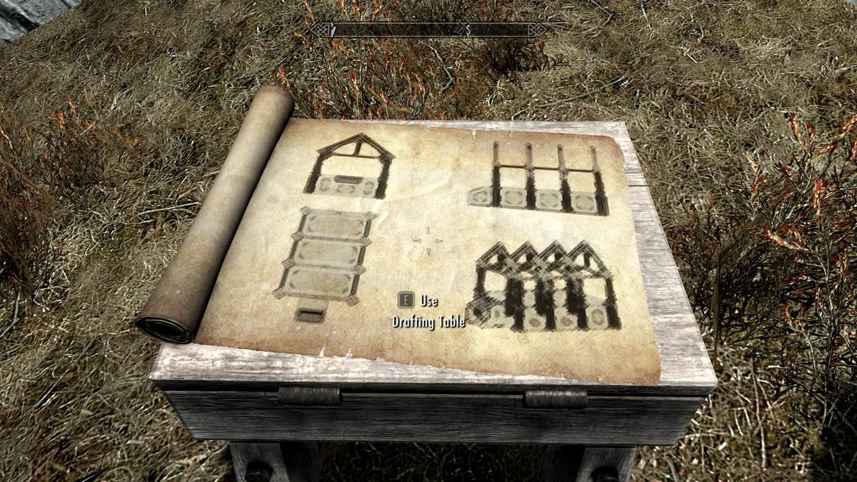 The Elder Scrolls V: Skyrim - Hearthfire (Windows) screenshot: Drafting Table, used to create homestead plans.