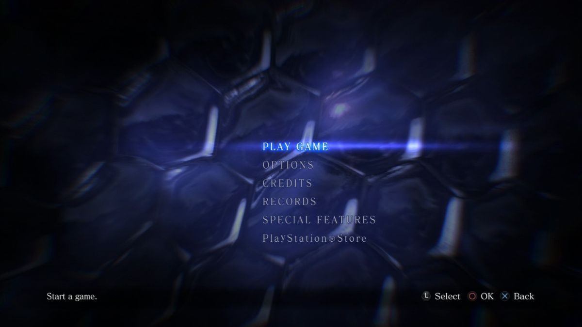 Resident Evil 6 (PlayStation 3) screenshot: Main menu