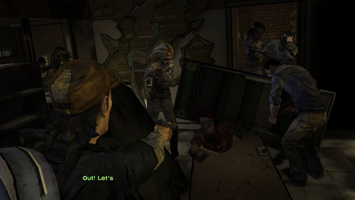 The Walking Dead (Windows) screenshot: Episode 3 - Kenny and Lee are attacked in the city while gathering supplies.