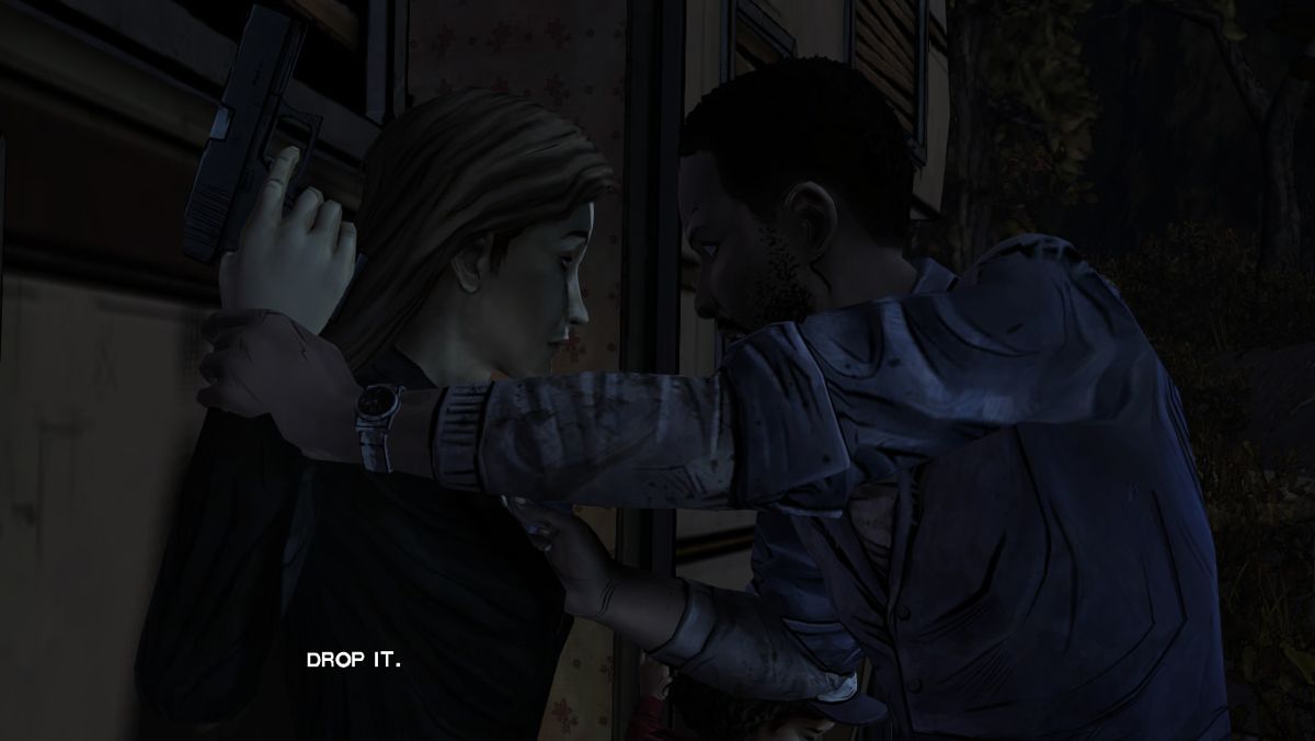 The Walking Dead (Windows) screenshot: Episode 3 - Lee has had it with Lilly's accusations.