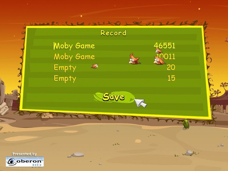 Chicken Attack (Windows) screenshot: The high score table