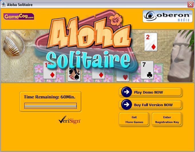 Aloha Solitaire (Windows) screenshot: The game is available as a time limited download