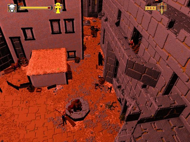 Ecstatica II (DOS) screenshot: The inner courtyard