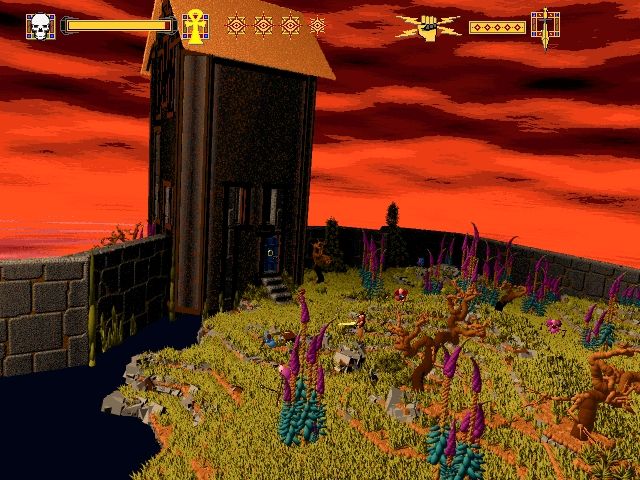 Ecstatica II (DOS) screenshot: The castle's garden