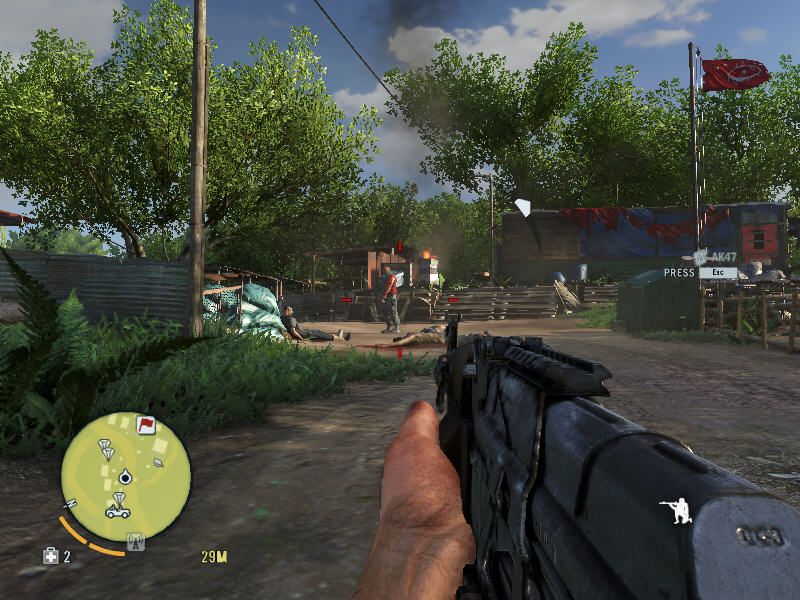 Far Cry 3 (Windows) screenshot: Now that's much better than just a stupid pistol. Watch out, pirates!..