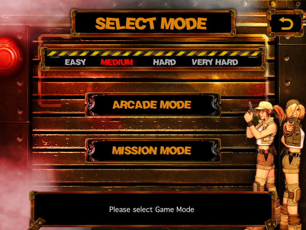 Metal Slug 3 (iPad) screenshot: Select mode