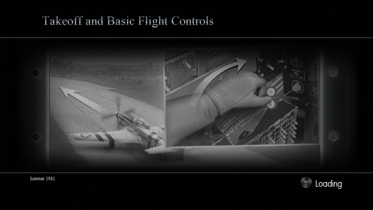 Birds of Steel (PlayStation 3) screenshot: The loading screen displays a mission-related slideshow.
