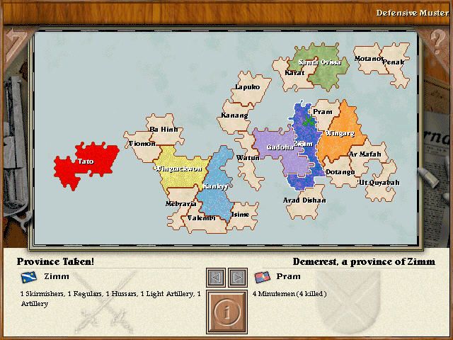 Imperialism (Windows) screenshot: Province taken