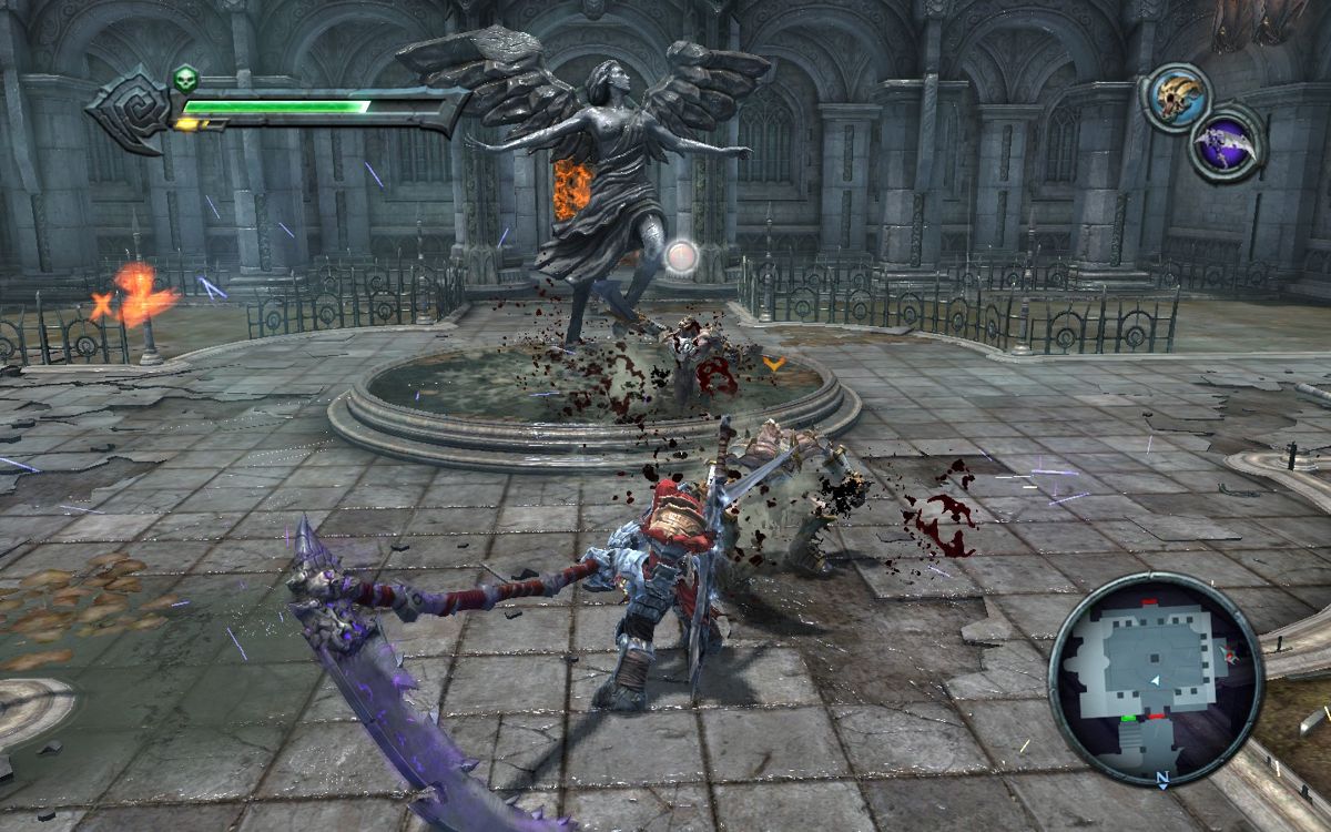 Darksiders (Windows) screenshot: The many ways of the art: #3 Swing Scythe in a circular fashion to fascinate enemies.