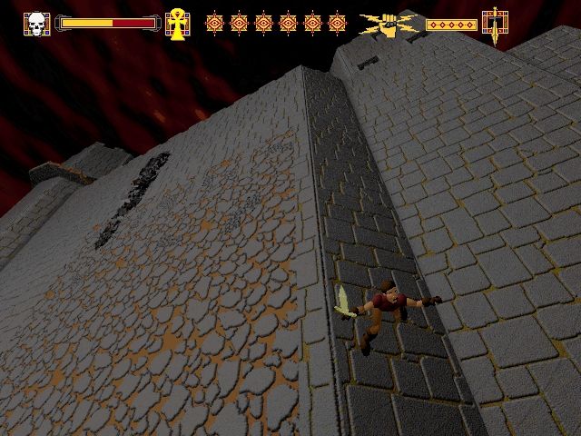 Ecstatica II (DOS) screenshot: You can fall a very long time