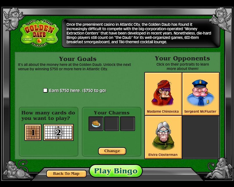 Saints & Sinners Bingo (Windows) screenshot: These are the goals for the Golden Daub club