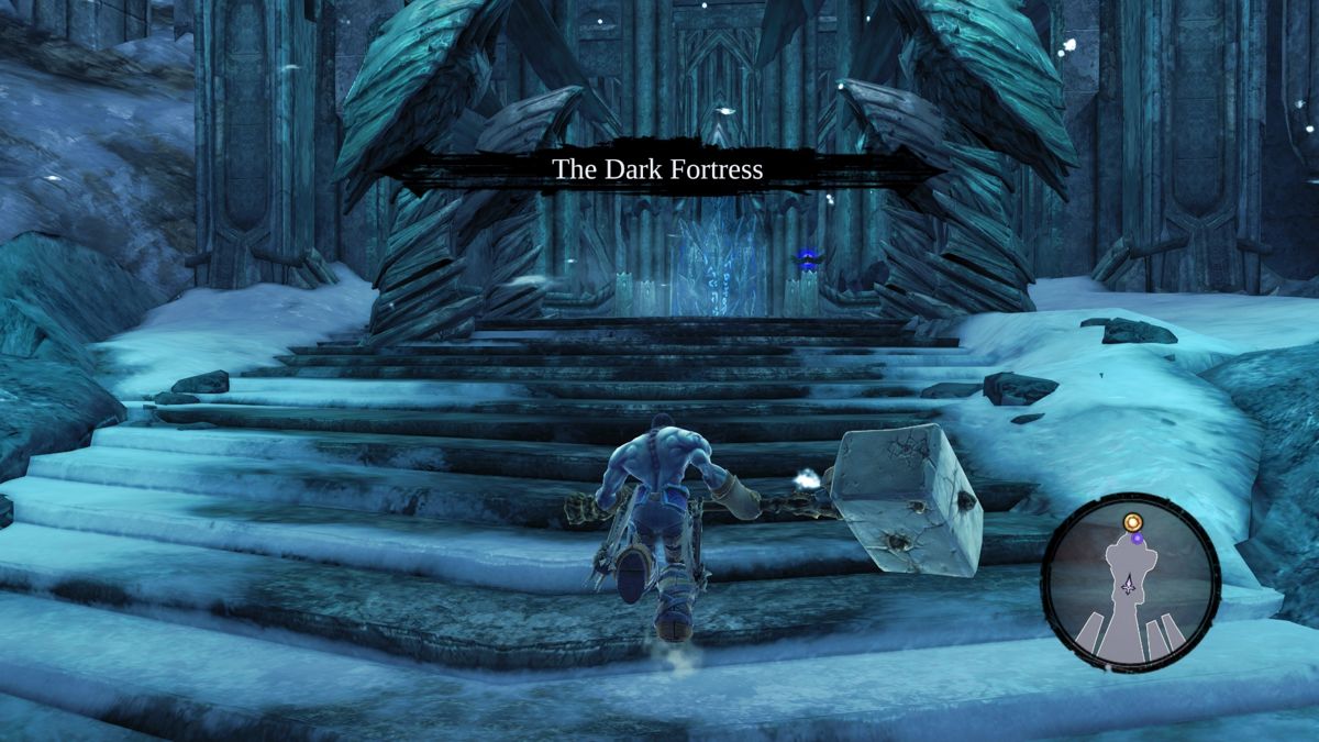 Darksiders II (Windows) screenshot: Death arrives at the Fortress.