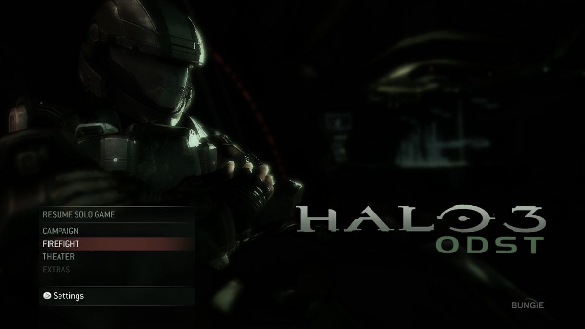Halo 3: ODST (Xbox 360) screenshot: Main menu