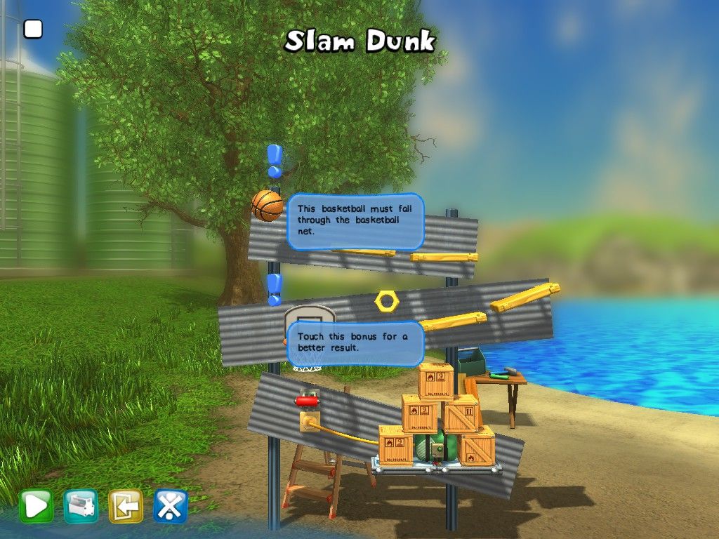 Crazy Machines: Elements (Windows) screenshot: Slam Dunk Puzzle