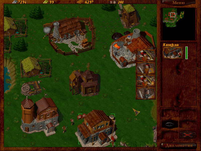 Horde: The Citadel (Windows) screenshot: The new stone structures are larger and more durable than their wooden counterparts.