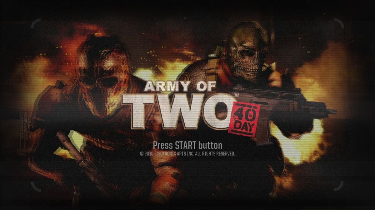 Army of Two: The 40th Day (PlayStation 3) screenshot: Start screen.