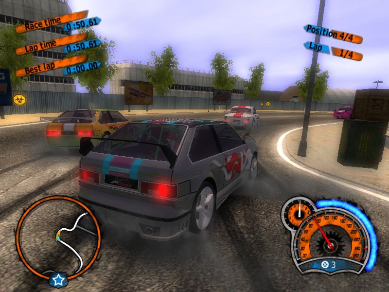Sovetskij Avtosport Racing Show (Windows) screenshot: Agressive driving is important in this game.