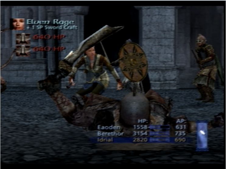 The Lord of the Rings: The Third Age (PlayStation 2) screenshot: Multi-strike attacks are great.