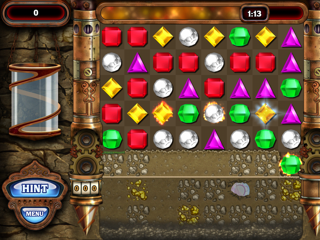 Bejeweled: Classic (iPad) screenshot: Diamond mine