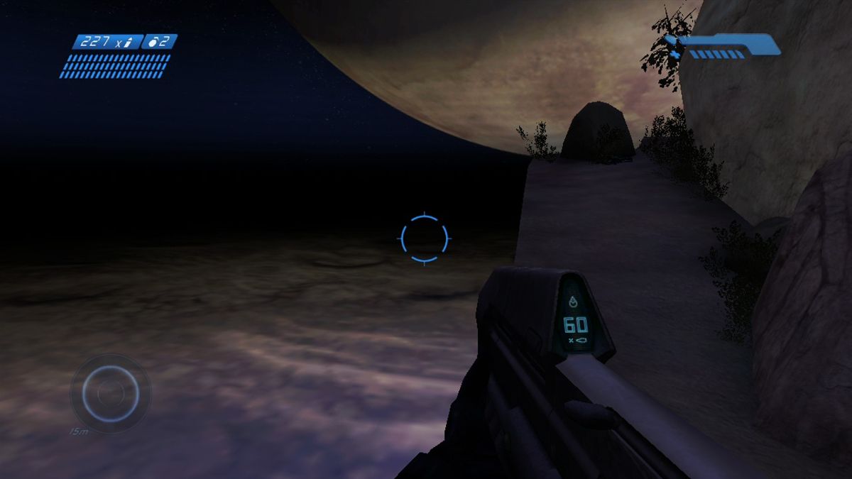 Halo: Combat Evolved - Anniversary (Xbox 360) screenshot: Watch your steps traversing the cliff (original).