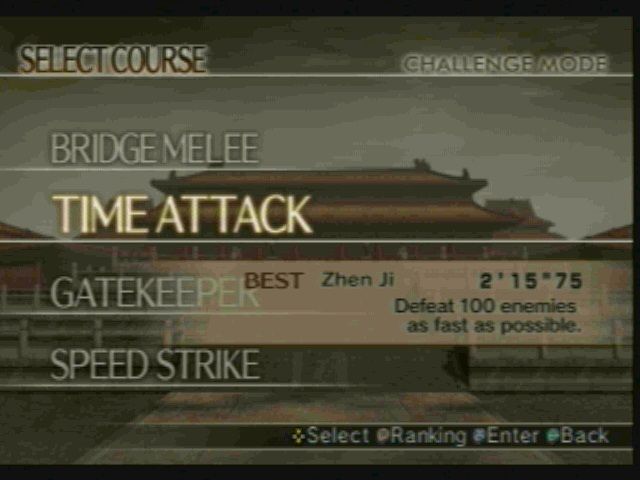 Dynasty Warriors 5: Xtreme Legends (PlayStation 2) screenshot: Challenge Mode.