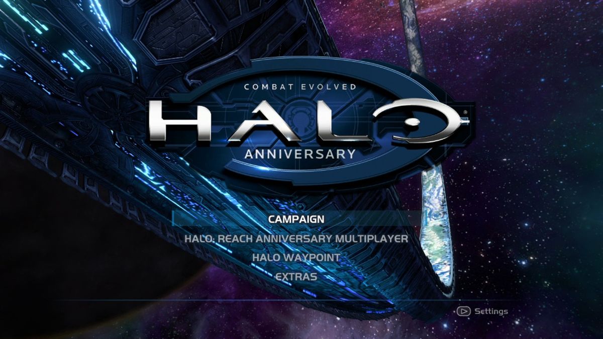 Halo: Combat Evolved - Anniversary (Xbox 360) screenshot: Main menu (remake).