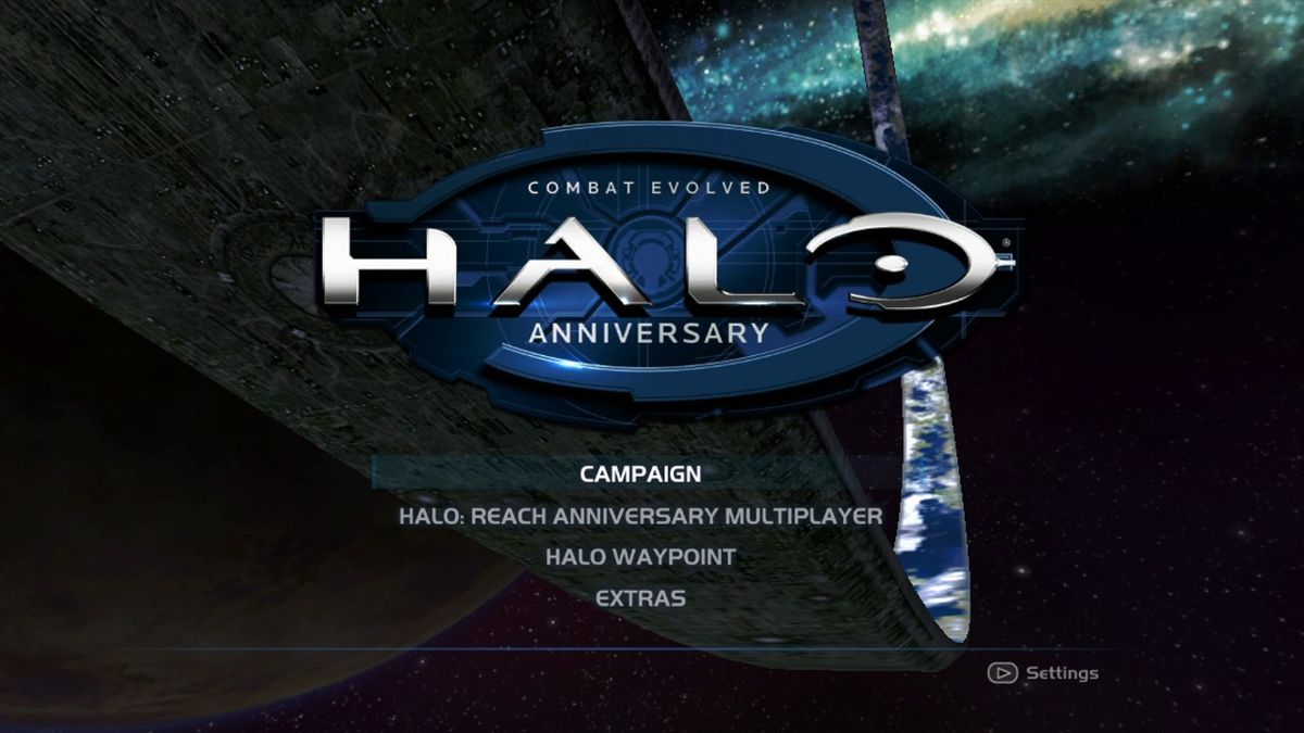 Halo: Combat Evolved - Anniversary (Xbox 360) screenshot: Main menu (original).