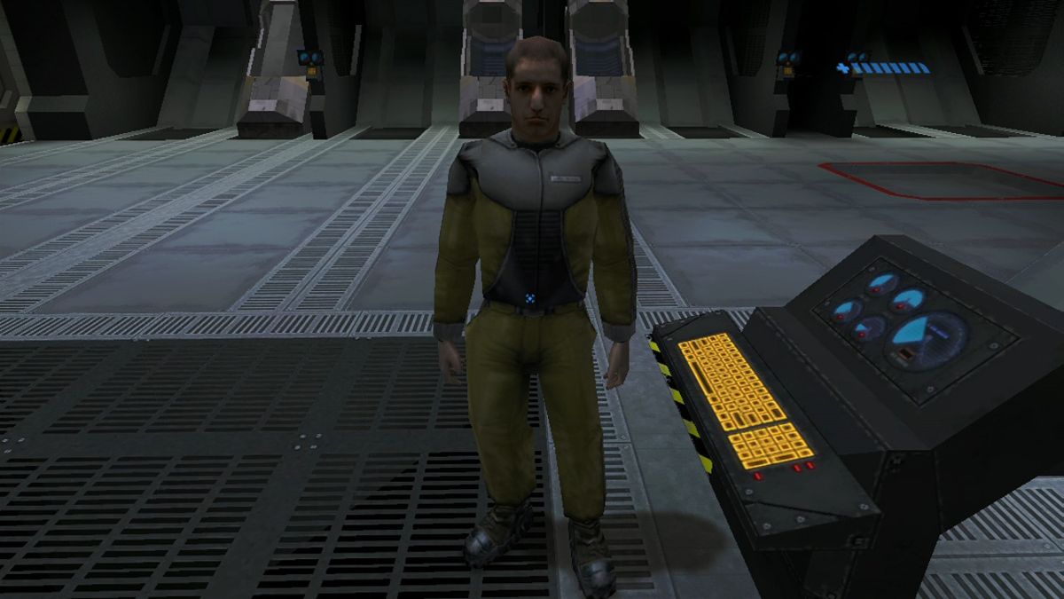 Halo: Combat Evolved - Anniversary (Xbox 360) screenshot: Exiting the pod, tutorial mission (original).
