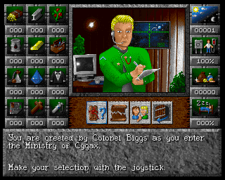 Cygnus 8 (Amiga) screenshot: Your advisor