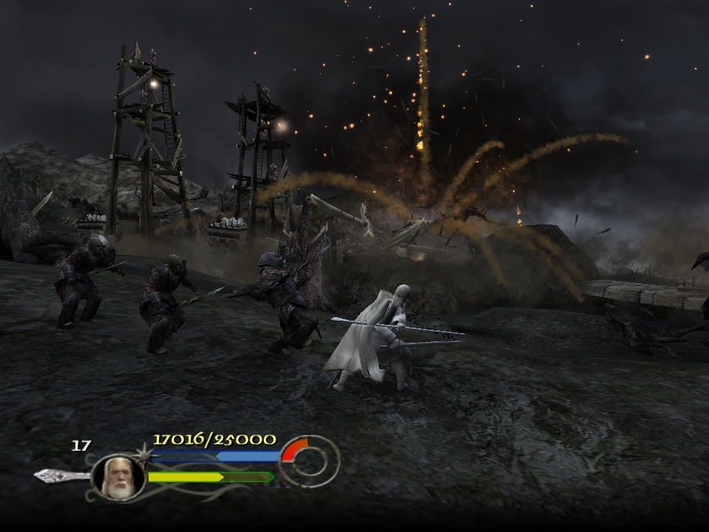 The Lord of the Rings: The Return of the King (Windows) screenshot: Gandalf - mage and great warrior
