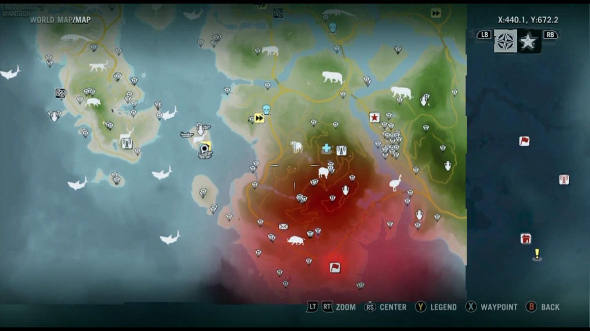 Far Cry 3 (Xbox 360) screenshot: Map view
