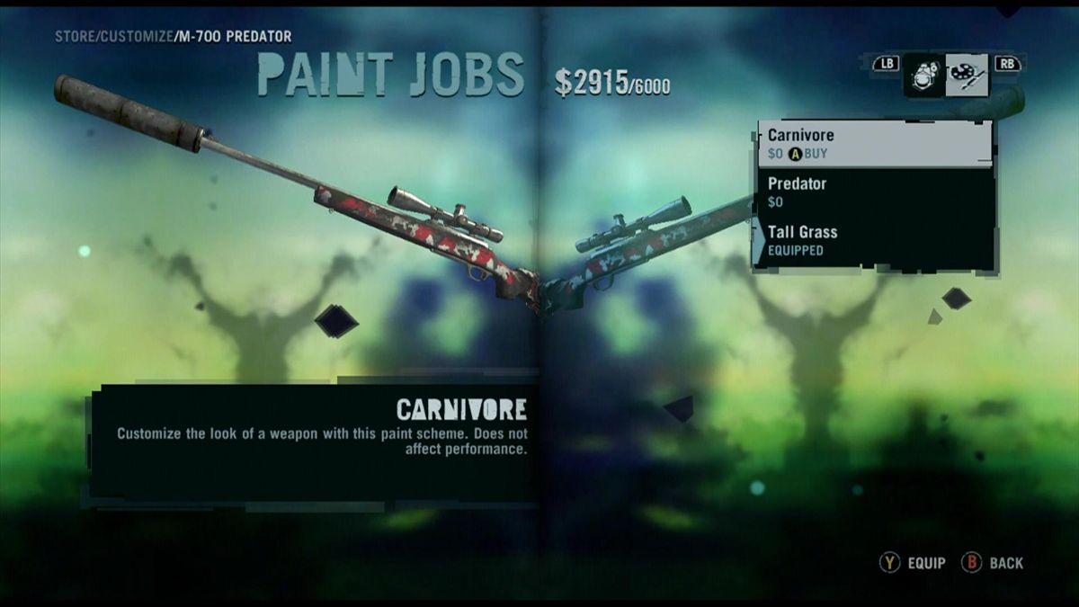Far Cry 3 (Xbox 360) screenshot: Weapons can be upgraded and painted