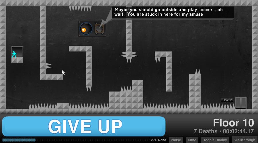 Give Up (Browser) screenshot: Now this is getting mean.
