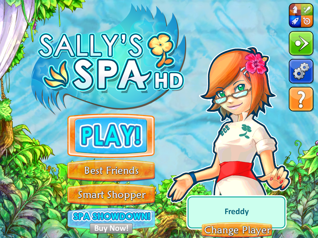 Sally's Spa (iPad) screenshot: Main menu