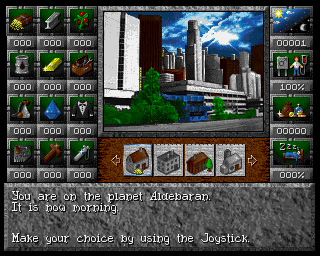 Cygnus 8 (Amiga) screenshot: Building your empire