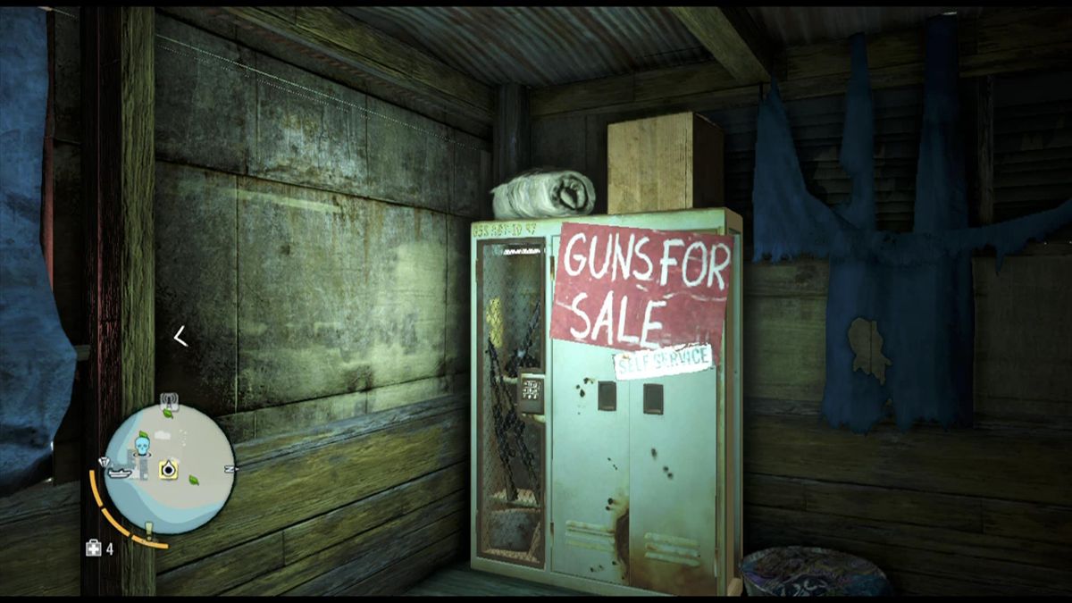 Far Cry 3 (Xbox 360) screenshot: Your place to buy ammo and weapons
